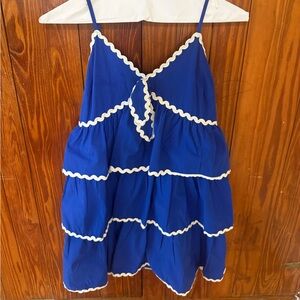 Boutique brand blue tiered scalloped dress